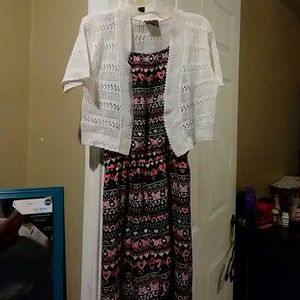 Girls sz 10/12 jumper w/ vest $6.Forever 21 dressp